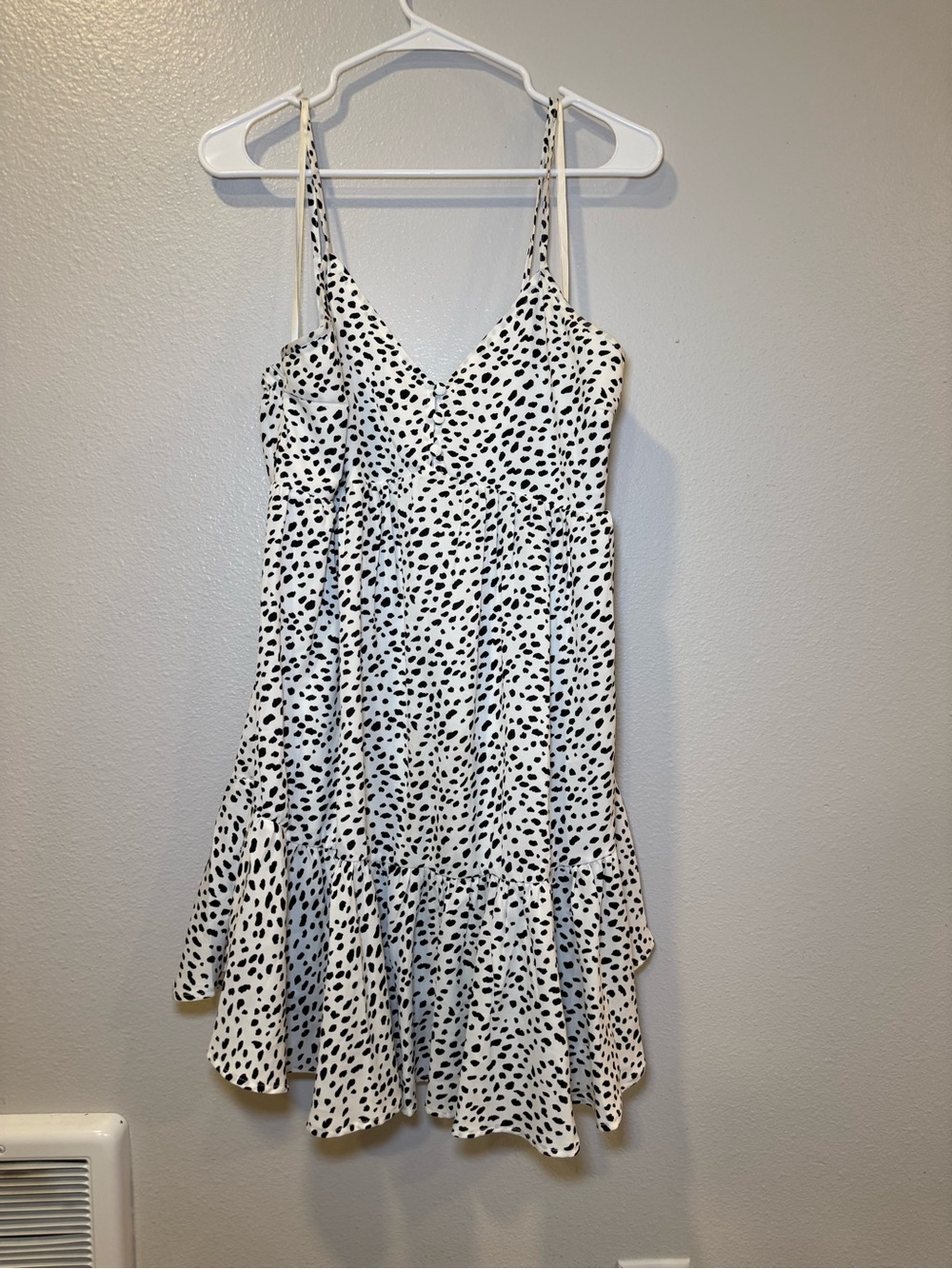 Altar'd State White Dress with Black and White Dalmation Print